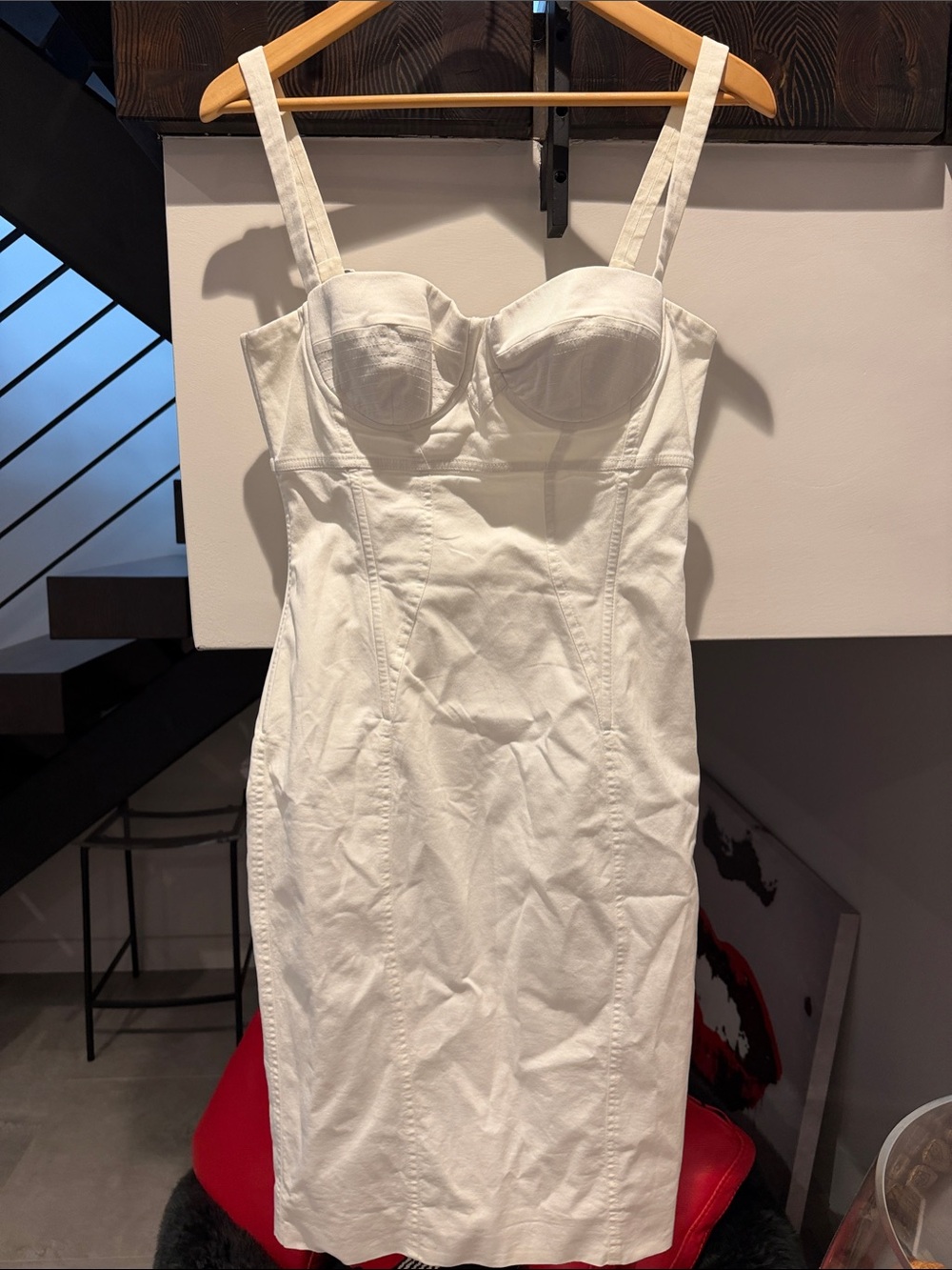 Dolce & Gabbana White Bustier Midi Dress